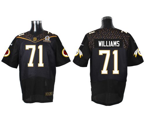 Nike Redskins #71 Trent Williams Black 2016 Pro Bowl Men's Stitched NFL Elite Jersey - Click Image to Close